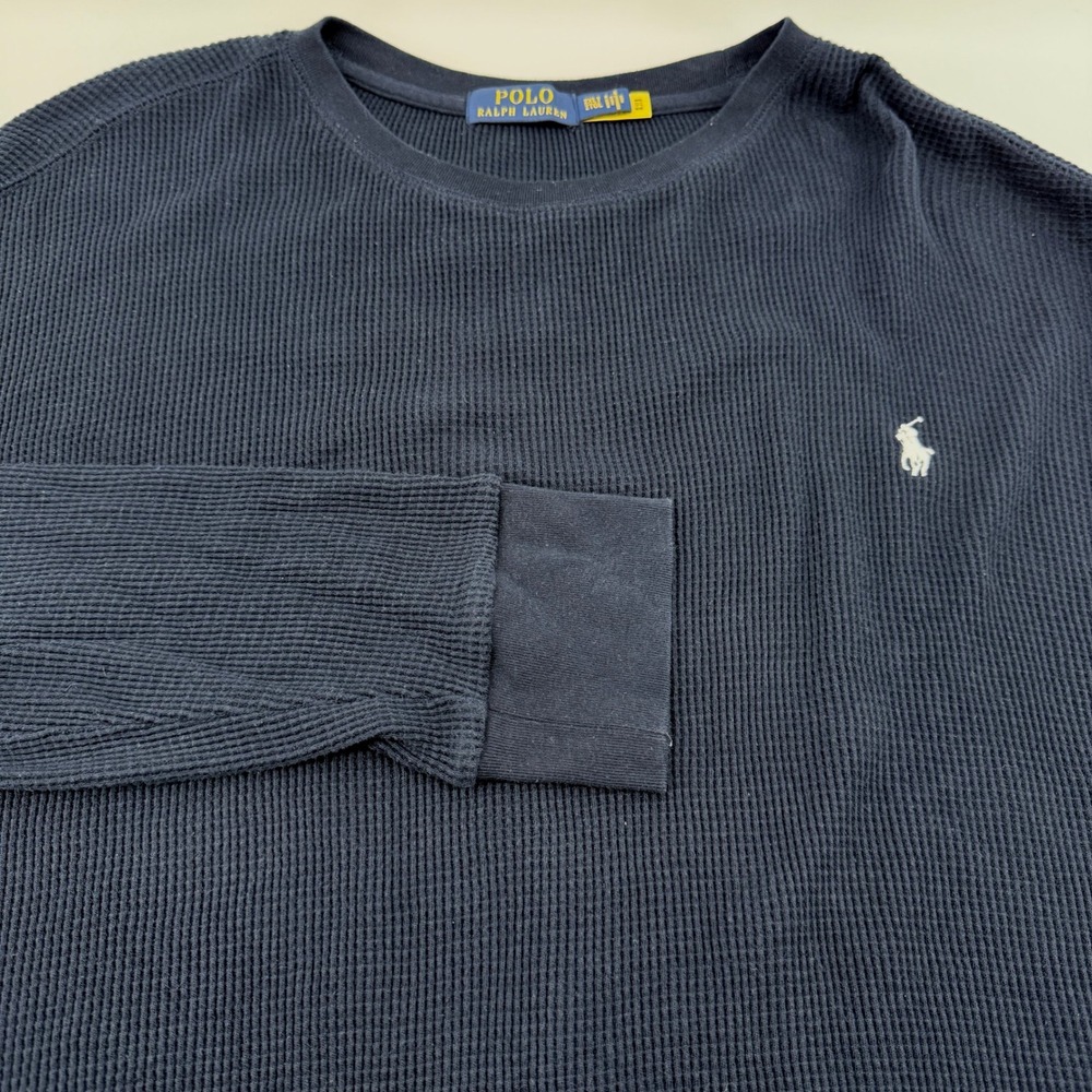 Polo Ralph Lauren Waffle Knit Thermal Long Sleeve Shirt Mens 2XLT Navy Blue